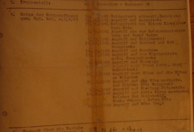 Detail van de Nahkampf lijst.(midden)