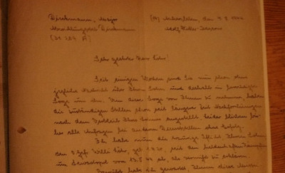 Bovendeel brief aan vader van Willi Löhr.