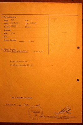Auszug aus der Truppenstammrolle  der 12./SS-Art.Erf.Rgt (achterzijde)
