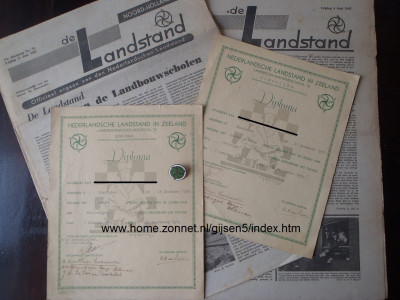 Landstand Diploma, landbouwhuishoudschool tweejarige cursus en van de eenjarige cursus.