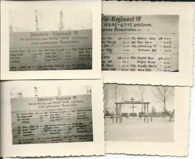 Een bord met alle MIA's van het regiment tussen 14-08-1942 en 06-09-1942