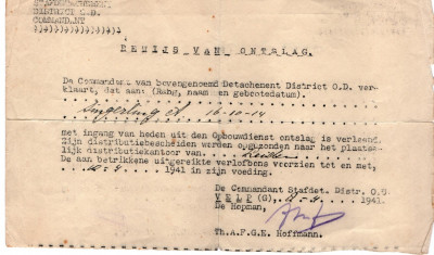 bewijs van ontslag van de opbouwdienst