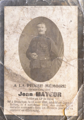 Bidprentje Jean Mayeur