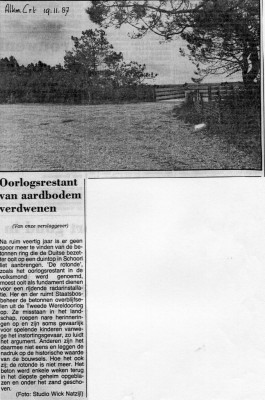 Krantenartikel van 19-11-1987 ( Alkmaarder Courant.)