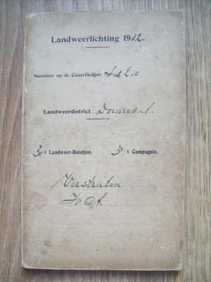 Zakboekje , landweerlichting 1912